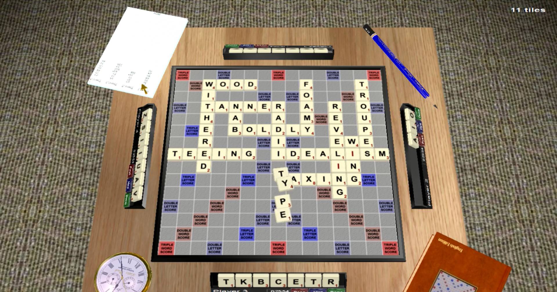 Letter Rack 3D gameplay video: a full game on the photorealistic table
